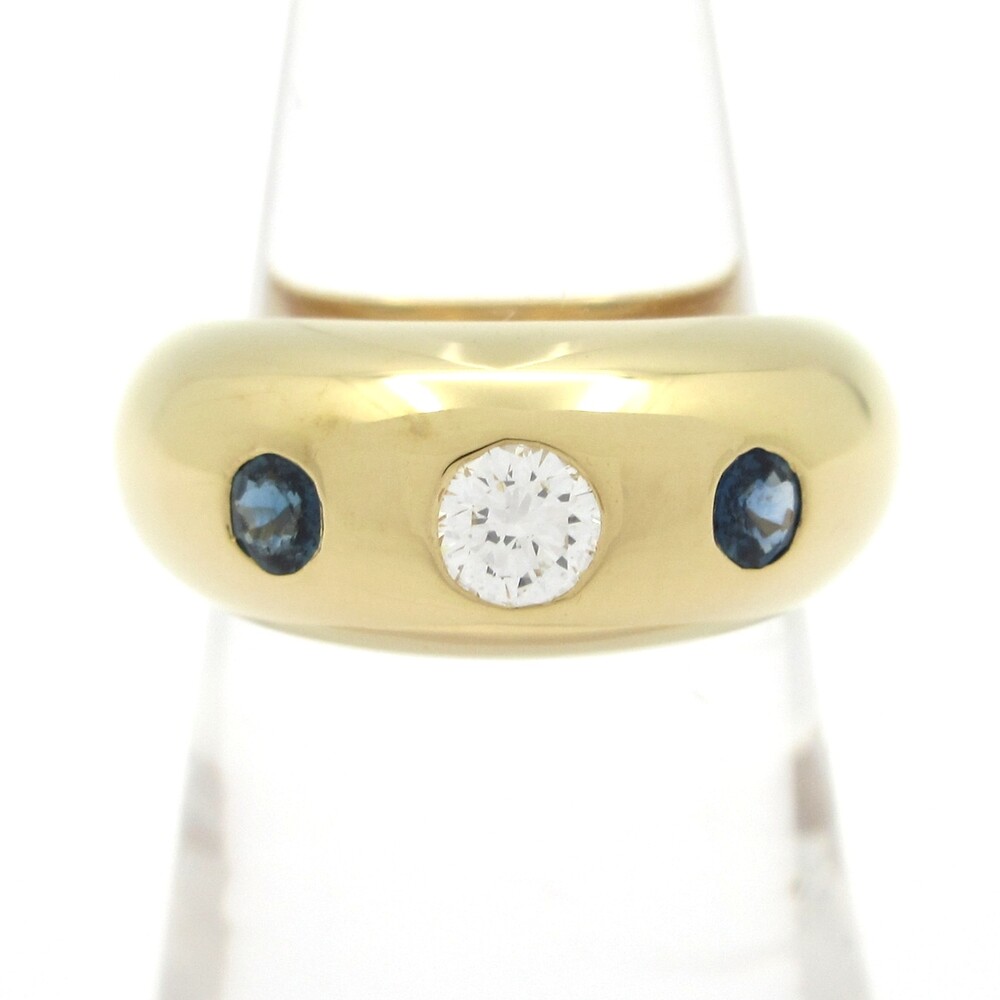 Cartier Daphne Ring 18K Yellow Gold Diamond Blue Sapphire